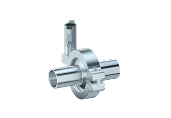 Connection with clamp made of stainless steel