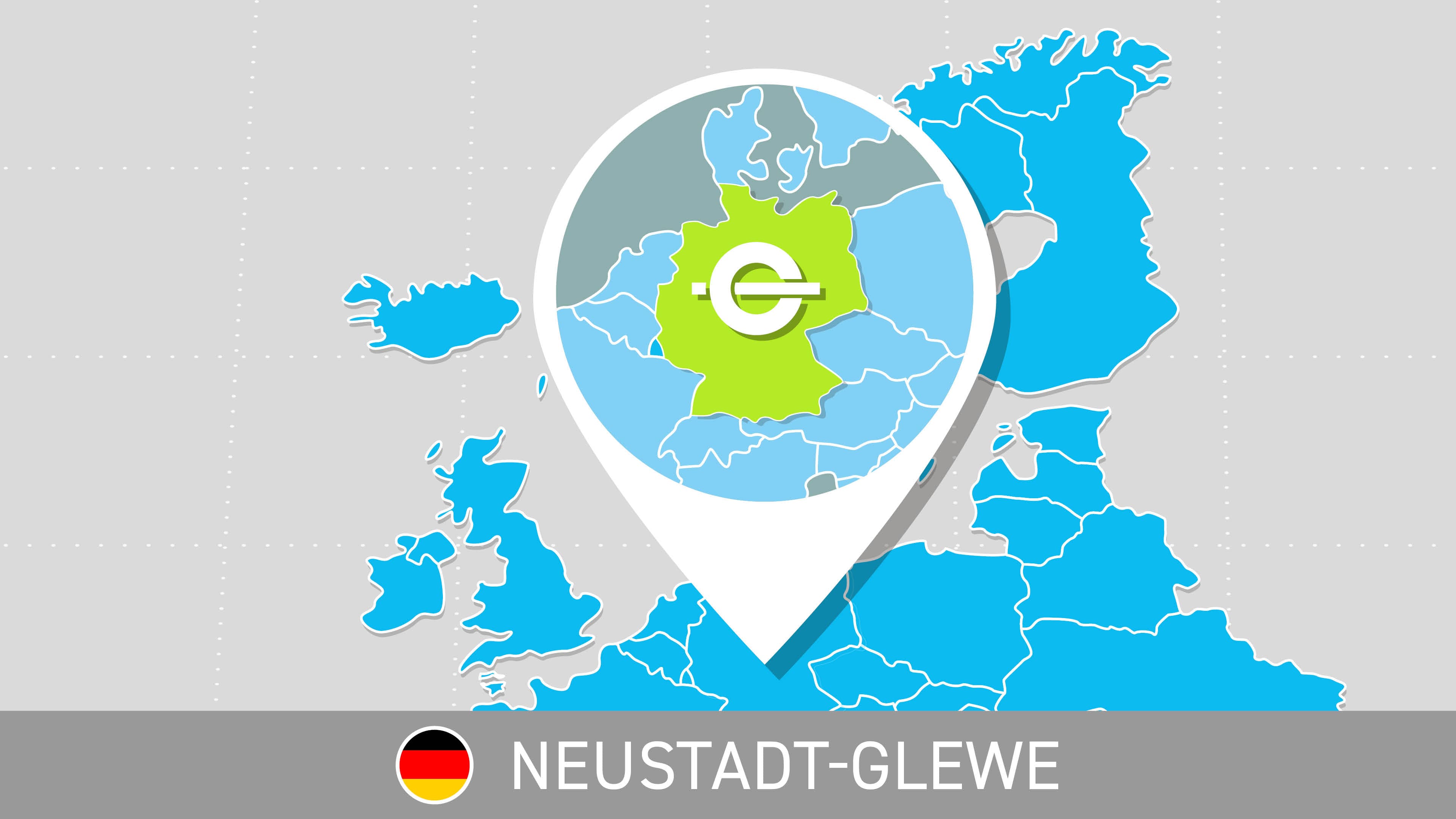 Pin for Germany on a map of Europe