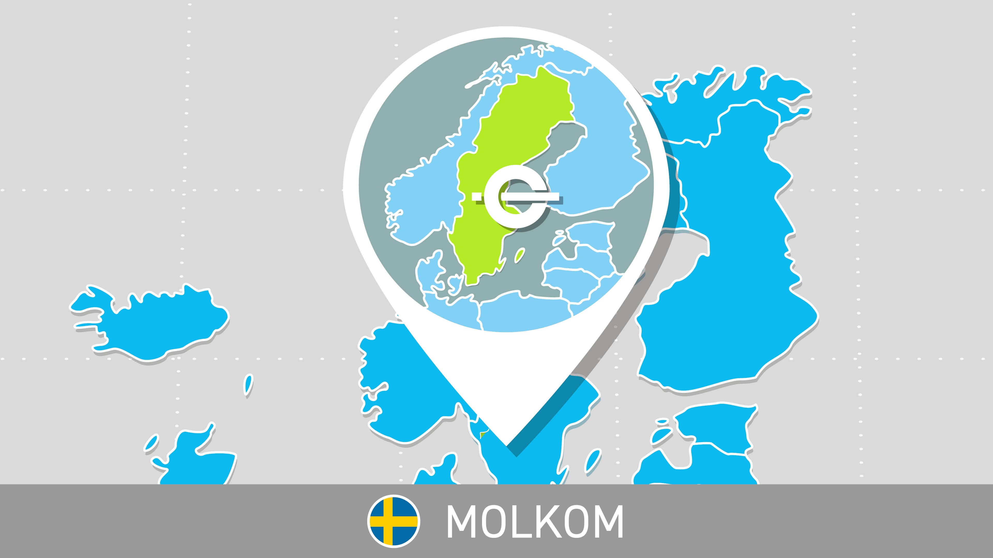 Pin for Sweden on a map of Europe