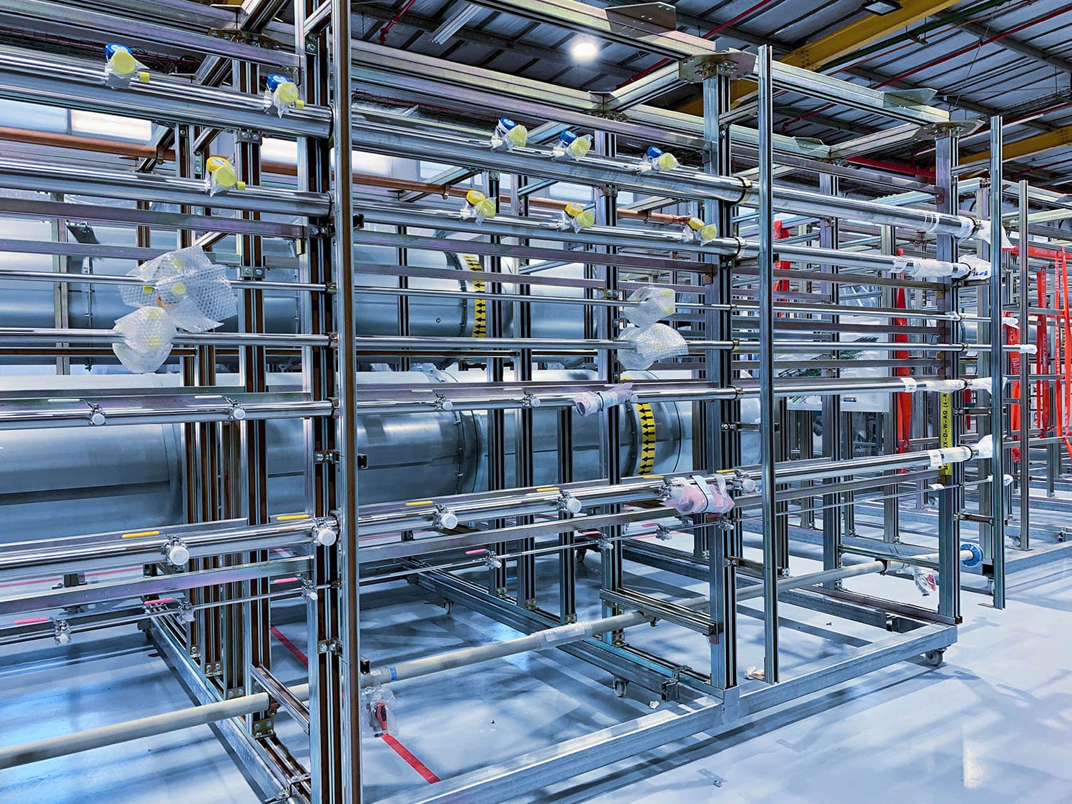 racks in a semiconductor factory