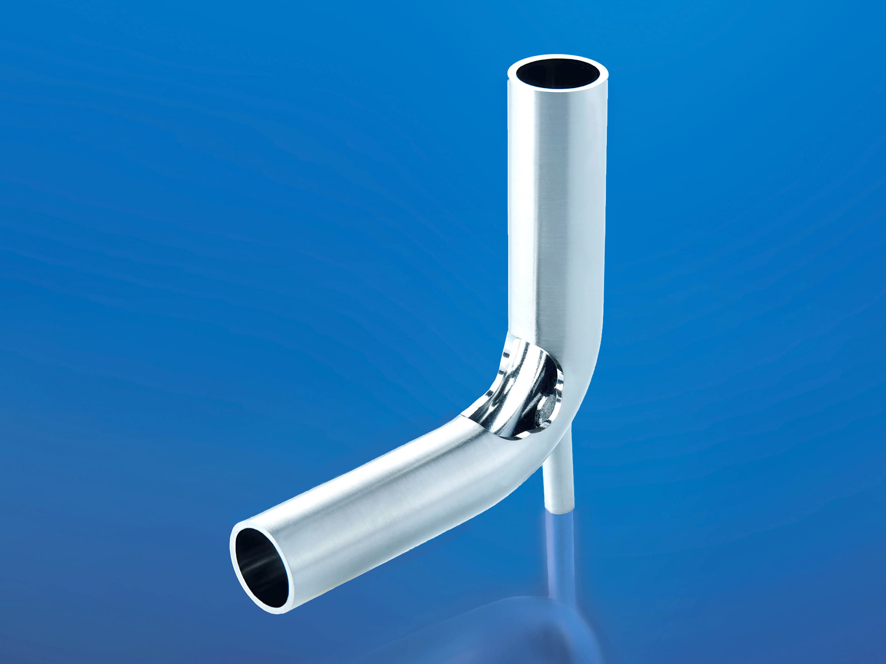 90° elbow with a outlet in the bending area, electropolished inner surface