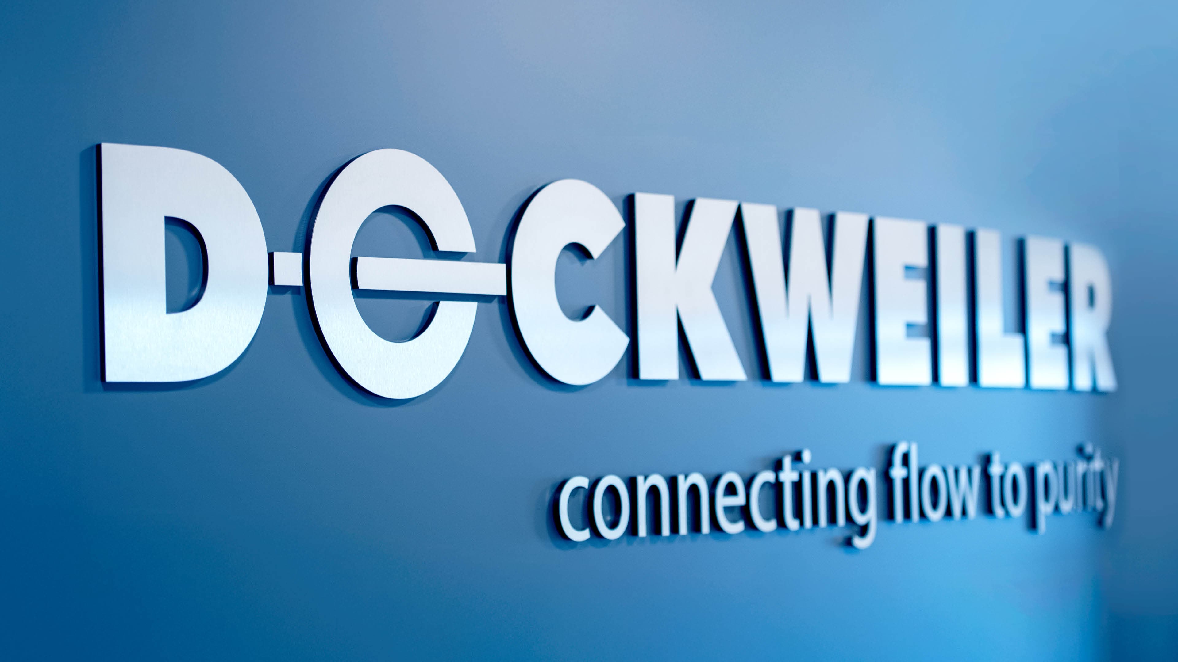 Dockweiler Logo on blue background